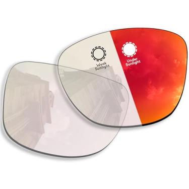 Imagem de Betterun Lentes de reposição polarizadas para óculos inteligentes Ray-Ban Skyler (Gen 2) RW4014 52 mm, Fotocrômico vermelho, Tamanho �nico