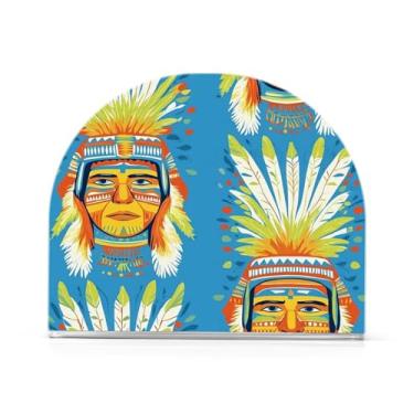 Imagem de xigua Porta-guardanapos de acrílico, retratos de tribos indígenas, porta-guardanapos para mesas, cozinha, restaurante, decoração de casa, suporte decorativo moderno para guardanapos de coquetel de