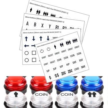 Imagem de White Game Button Stickers, 24mm/30mm Die Cut Arcade Button Cap Labels for Customizing Arcade Game Controllers