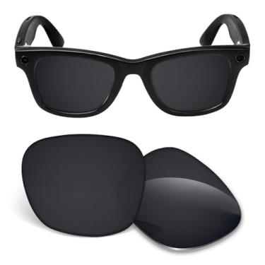 Imagem de Biyxpiv Lentes de substituição de 1,5 mm compatíveis com óculos de sol inteligentes Ray-Ban Meta Wayfarer (Gen2) RW4012 50 mm, Preto escuro