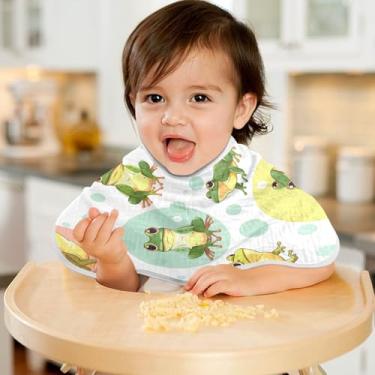 Imagem de CEBUGI Panos para Arrotar Musselina para Bebês 56 x 28 cm Toalhas de Banho Absorventes Macias Sapo Algodão Arrotar Trapos para Bebês Meninos e Meninas Pacote com 4