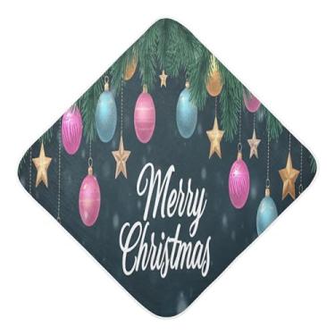 Imagem de Burbuja Pine Branches Balls Toalha de banho para bebês - Toalha de banho macia e absorvente de algodão musselina com capuz para recém-nascidos, 76 x 76 cm