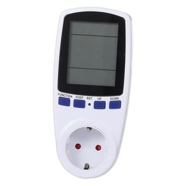 Imagem de Milageto Medidor de energia elétrica branco 16A com ampla faixa de temperatura, de consumo de energia para computadores e eletrodomésticos.