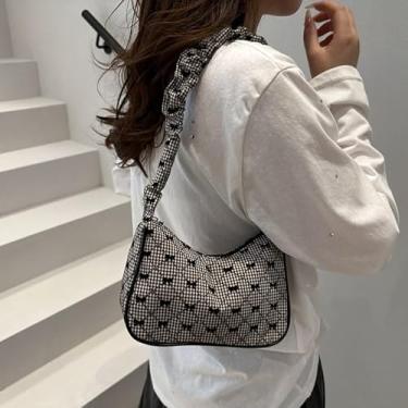 Imagem de Bolsa de ombro nas axilas, bolsa minimalista com alça transversal, bolsa feminina versátil, Preto, Bolsa de ombro