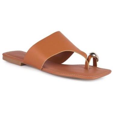 Imagem de Sandália Feminina Rasteirinha Anel De Dedo Metal Dourado Chinelo Moda A7.26-Feminino