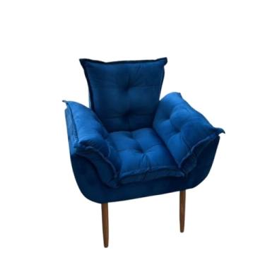 Imagem de Cadeira Confortável para Sala, Escritório ou Hall - Design Moderno, Estrutura Reforçada, Estofada(AZUL MARFIM)