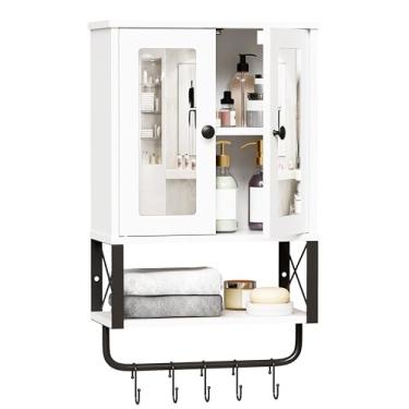 Imagem de BEWISHOME Armário de parede de banheiro com espelho YYG10W