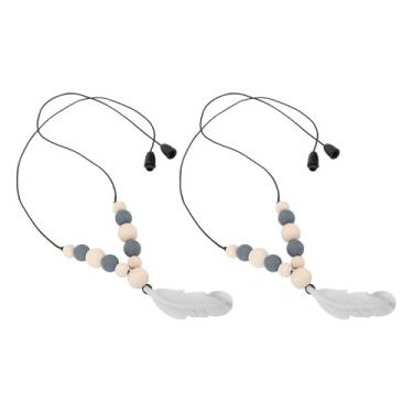 Imagem de Dioche Conjunto de Colar de Mastigação Sensorial, Colares de Mastigação de Silicone Macio para Crianças, Colar de Com Pingente para Autismo, TDAH, Alívio de Ansiedade, Pacote (Cinza Claro)