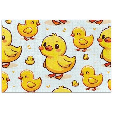 Imagem de Quebra-cabeças fofos de patos amarelos para adultos, 1000 peças, animal, floral, paisagem, amigos e família, presentes de jogo