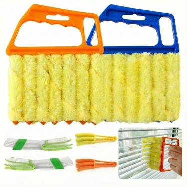 Imagem de 6 peças 2026 novo conjunto de ferramentas de limpeza de persianas, limpador de pó de 7 dedos e mini escova portátil lavável de 3 dedos, ferramenta de limpeza multiuso para persianas de madeira, saídas