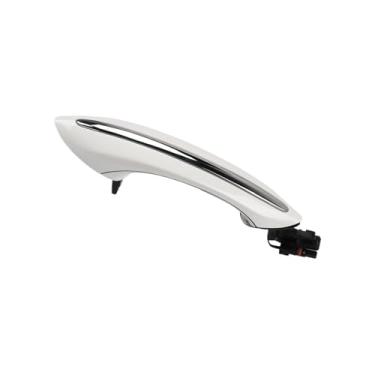 Imagem de Maçaneta da porta de acesso confortável para exterior do carro, substituição sem chave, compatível com BMW 5 6 7 séries F02 F10 F06 F07 preto branco marrom(White Right)