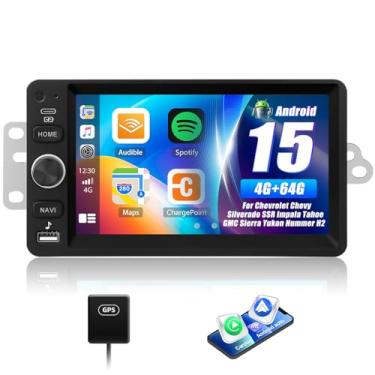 Imagem de Estéreo automotivo 4G + 64G para Chevrolet Chevy Silverado SSR Impala Tahoe GMC Sierra Yukon Hummer H2 17 cm tela sensível ao toque Android rádio automotivo com carplay sem fio Android navegação GPS
