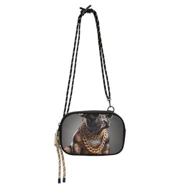 Imagem de TSENQUE Linda bolsa tiracolo pequena engraçada buldogue francês para mulheres, bolsas de ombro, bolsa feminina fofa para celular