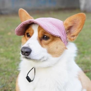 Imagem de Boné de beisebol para cachorro, gato, verão, praia, viseira de sol, chapéus de sol com orifícios de orelha ajustáveis para filhotes de cachorro