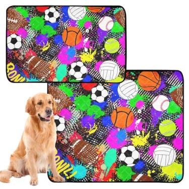 Imagem de Bolas esportivas coloridas bolas de basquete laváveis para animais de estimação almofada extra grande para treinamento de filhotes de cachorro tapete impermeável para gaiola de cachorro, pequeno x