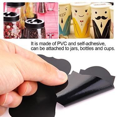 Imagem de GLOGLOW Conjunto de Etiquetas do Quadro-negro da Etiqueta, 88 Etiquetas do Quadro-negro Pvc Dos Pces para Frascos de Cozinha e Necessidades Diárias da Organização Armazenamento de Alimentos