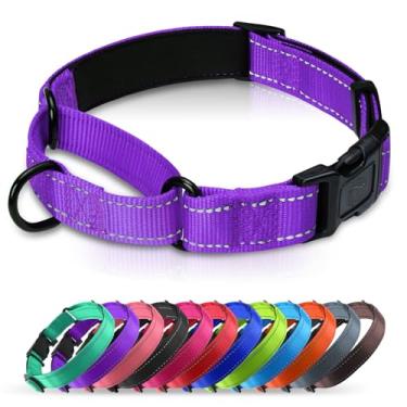 Imagem de Erbine Coleira Martingale acolchoada para cães | Coleiras de neoprene Martingale | Coleira refletiva de nylon Martingale | Martingale ajustável para cães pequenos, médios e grandes