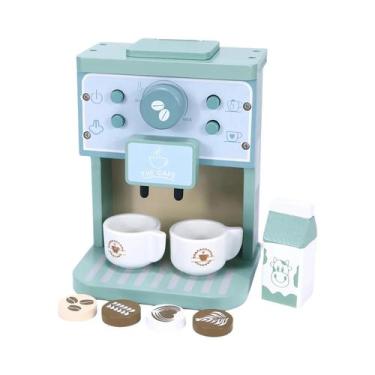 Imagem de Brinquedo De Cozinha De Madeira Para Crianças Com Máquina De Café, Liq