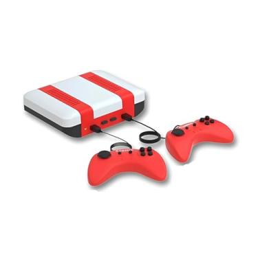 Imagem de Console Retro com 620 Jogos Clássicos, Vermelho e Branco, 2 Controles Inclusos, Bateria 1200mAh, Bivolt