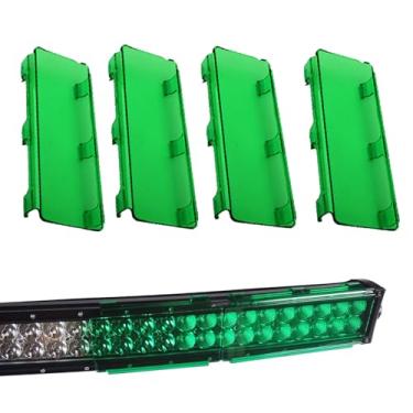 Imagem de Kit de cobertura de lente de barra de luz LED verde de 32 polegadas – Capas de encaixe de policarbonato durável de 10 × 20 cm, capas à prova de poeira para barras de luz retas e curvas de 7,6 cm de