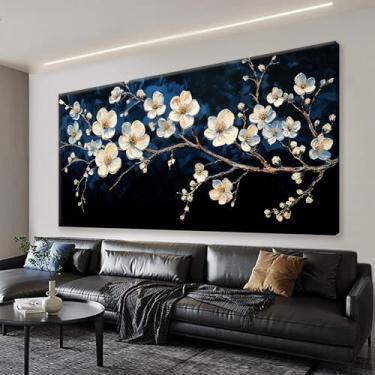 Imagem de Suconvng Arte de parede preta minimalista em tela decoração de parede flor branca arte de parede em tela impressão de pinturas para quarto escritório botânico estética decoração de parede de casa 50,8