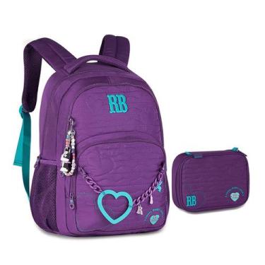 Imagem de Kit Mochila De Costas Estojo Lançamento Rebecca Bonbon Heart Beats Nov