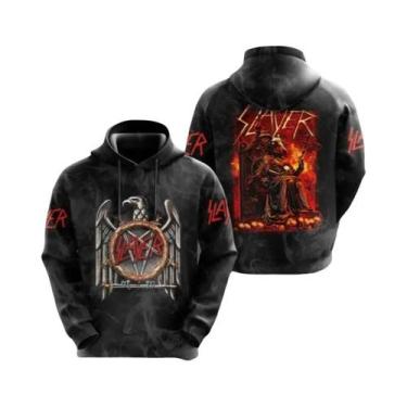 Imagem de Moletom Oversized 3D Print SLAYER ROCK Para Homens E Mulheres Moda Cas