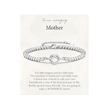 Imagem de Long tiantian Conjunto de pulseiras de nó de amor para irmãs femininas combinando com nó, joias de presente para irmã mais velha, vínculo diário, design dourado, Large, Aço inoxidável, Sem Pedra