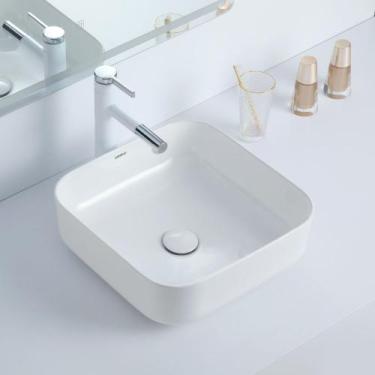 Imagem de Cuba Deend De Cerâmica Quadrina BiancoLuce Banheiro 40x39x14cm