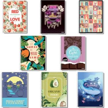 Imagem de Credeal Caderno Espiral 96 Folhas, 1 Matéria Capas Sortidas com Designs Variados