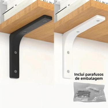 Imagem de Suportes De Prateleira Em Ferro Reforçado Em Forma De L 2PCS Montados 