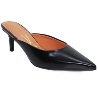 Imagem de Tamanco Mule Vizzano Bico Fino Salto Baixo - Preto, 38