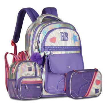Imagem de Mochila com Lancheira e Estojo Kit Escolar Rebecca Bonbon-Feminino
