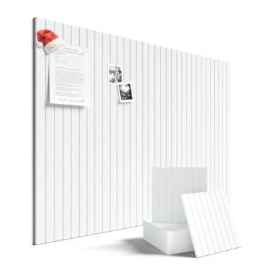 Imagem de Quadro de avisos grande de feltro 122 cm x 91 cm Alternativo para quadro de cortiça - Pacote com 12 com 70 abas adesivas removíveis seguras, quadros de cortiça para paredes, quadro de cortiça para