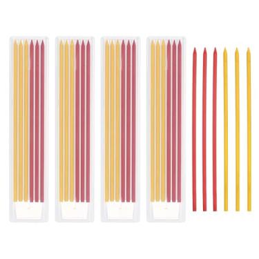 Imagem de PATIKIL 30 refis de grafite de lápis de carpinteiro de 2,8 mm, refis de lápis sólidos secos resistentes à quebra para carpinteiro mecânico, desenho, vermelho, amarelo