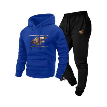 Imagem de Conjunto De Moletom Masculino Em Tecido Eco Soft Bege E Preto Com Esta