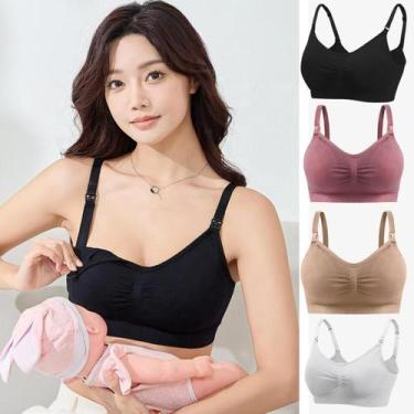 Imagem de Kit Com 2 Sutiã Amamentação Plus Size Reforçado Gestante Pós Parto Mãe