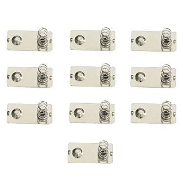 Imagem de Unifizz Conjunto de placas de mola de bateria AA de metal, placa bipolar 24,5 x 12 mm AA baterry placa de níquel de contato com mola, prata, 10 peças