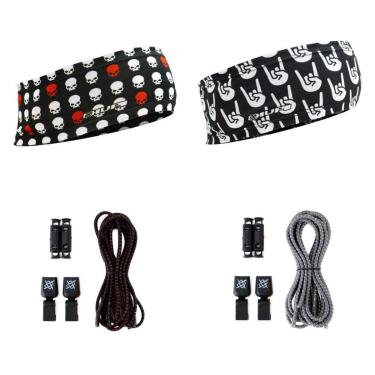 Imagem de Kit com 2 Testeiras e 2 Cadarços Elásticos Rock-Unissex