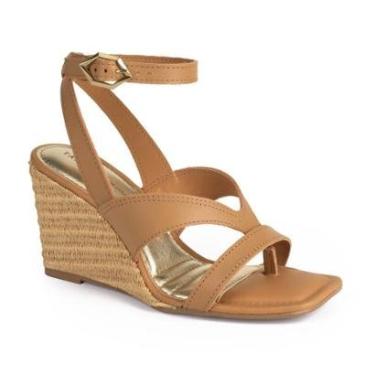 Imagem de Sandália Tanara Anabela Em Couro Feminina T9312-Feminino