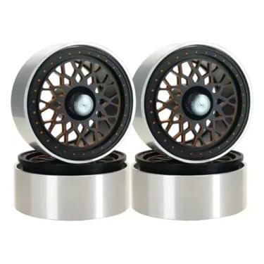 Imagem de MYHWDRNU Peças de carro RC compatíveis com Axial para Scx10 90046 D90 para Yikong para Trax para Trx4 1/10 Rc peças de carro 4 peças cubo de roda de metal 1.9 aro de roda