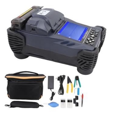 Imagem de Fafeicy Splicer de Fusão de Fibra óptica Totalmente Automático de Alta Precisão Portátil Máquina de Aquecimento de Emenda de Cabo óptico Com de Alinhamento de Eixos Duplos (Plugue UE 100 a 240V)