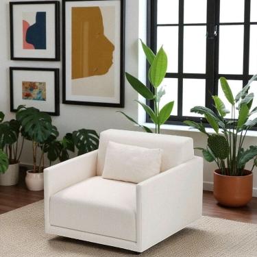 Imagem de Poltrona 1 Lugar Revestimento em Sarja Bege Claro