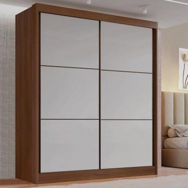 Imagem de Guarda-roupa Mdf 2 Portas de Correr 3 Gavetas Milos Castanho/ Off White