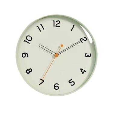 Imagem de KEG801302 Relógio para casa sala de estar marrom relógio de quarto, relógio de quartzo silencioso e simples montado na parede, adequado para sala de estar e quarto relógio de parede (verde, 35,5 cm)