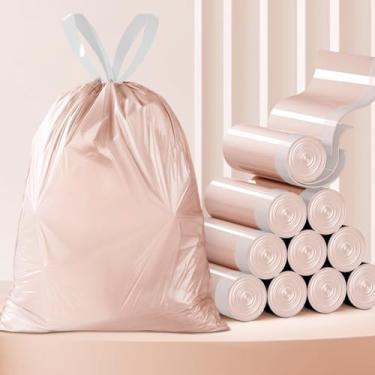 Imagem de 180 peças/3 rolos saco de lixo descartável doméstico com cordão grande capacidade espessado à prova de vazamento portátil cozinha banheiro sacos de lixo portátil, 42 x 45 cm