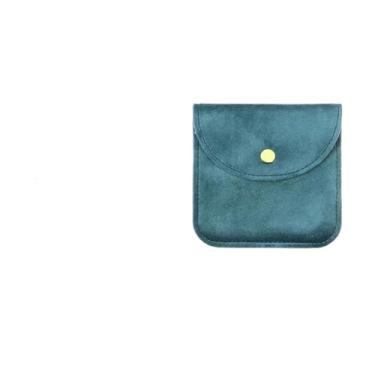 Imagem de 1 bolsa de joias portátil bolsa de joias com botão de pressão bolsa de armazenamento anel colar brincos embalagem saco de presente (azul, médio)
