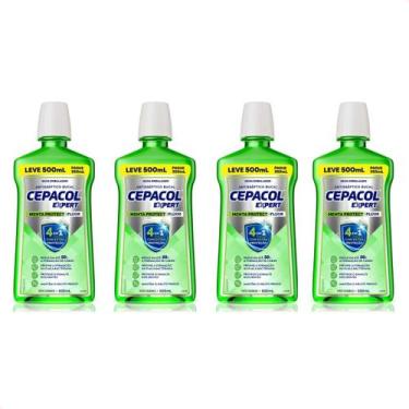 Imagem de Kit 4 Antisséptico Bucal Cepacol Menta Protect + Flúor 500ml