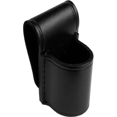 Imagem de Shield Wallets Compact Poly Stinger Suporte para lanterna com fecho de pressão, couro preto aberto superior e coldre inferior aberto serve para barril de 1,20 polegadas de diâmetro, cintos de serviço
