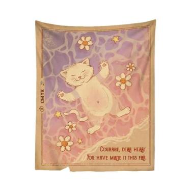 Imagem de Tapeçaria De Gato Dos Sonhos Kawaii - Decoração De Parede, Cobertor E 
